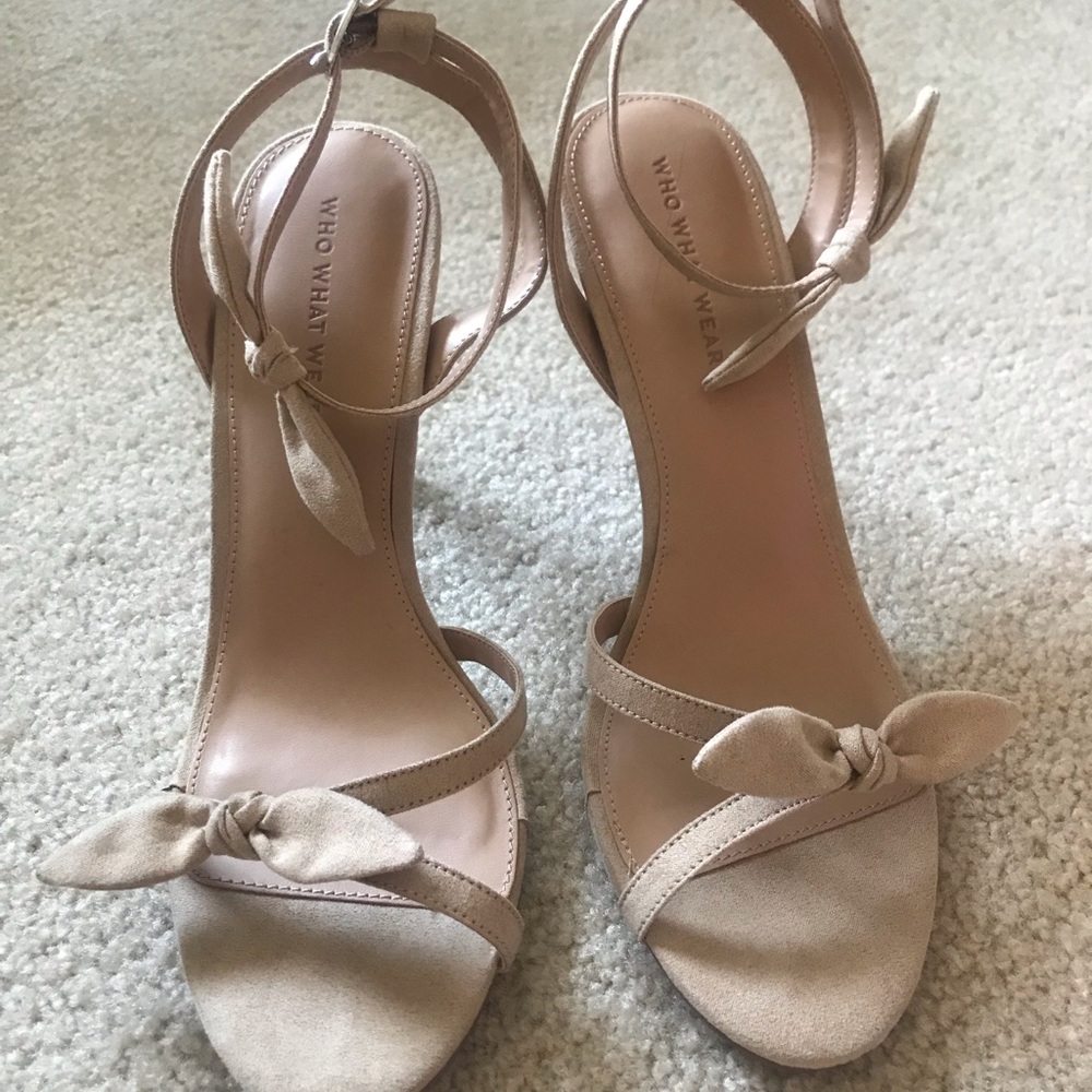 Who What Wear Strappy Nude Heels